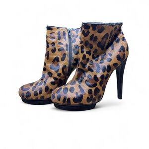 ASOS Brown Leopard Print Heeled Boots